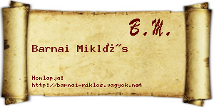 Barnai Miklós névjegykártya