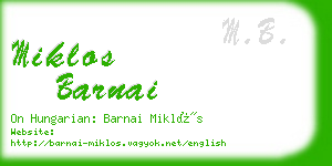 miklos barnai business card